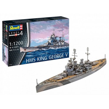 KIT PARA MONTAR REVELL BARCO HMS KING GEORGE V 1/1200 45 PEÇAS REV 05161